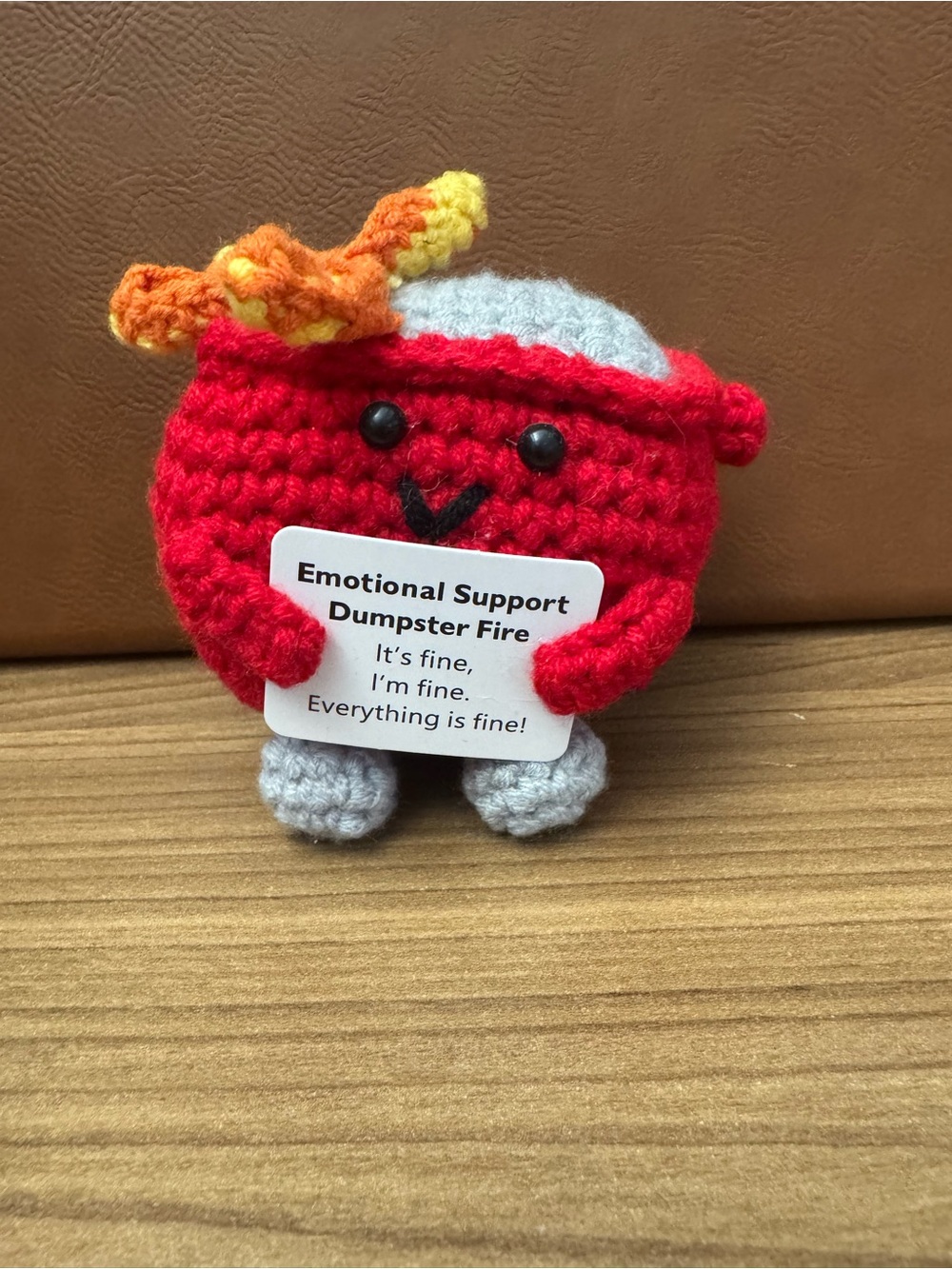 Crochet 'Emotional Support Dumpster Fire' Plush